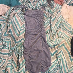 Shimmering Blue Ruched Dress